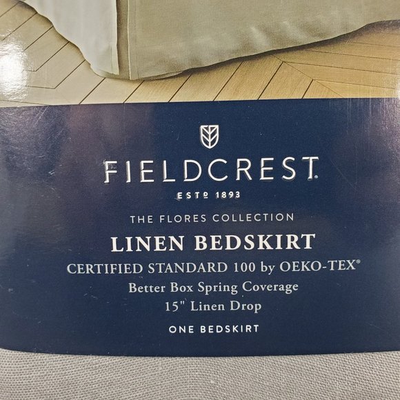 Fieldcrest Bedding Fieldcrest Linen Bedskirt King Size 5 Drop Gray